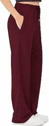 ROSS CAMP Pantaloni da jogging da donna in cotone, pantaloni lunghi da allenamento, comodi da jogging, con gamba larga, con elastico in vita – B0DHLBBW61