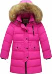 amropi Bambini Ragazzi Inverno Piumino Imbottito Lungo Cappotto con Pelliccia Cappuccio per 2-12 Anni – B0814W4212