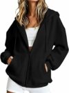 Felpa Donna con Zip e Cappuccio Felpe Sportiva Leggero Giacca Zip Up Hoodie Cotone Manica Lunga Sweatshirt Aperto con Tasche e Cerniera Felpe Casual Primavera Autunno Pullover Oversize Tinta Unita – B0HF4G92PQ