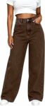Jeans Donna Gamba Dritta Pants Jeans Wide Leg Vita Alta Pantalone Ampia – B0HJ4KYRTZ