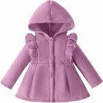 Cappotto in Pile Calda per Bambina Giacca con Cappuccio in Cotone – B0HF5745HL
