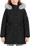 maoo garden Giacca Invernale per Ragazze Parka da Sci Pesante con Cappuccio in Pelliccia e Soprabito Impermeabile per Bambini – B0F6L88H21