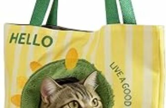 Borsa a Tracolla Tela per Trasportino Gatto, Portatile Borsa per Cani Piccola Taglia, Tote Bag Zaino per Cani Gatti Coniglio Piccola Animali Domestici Fino a 3 kg per Passeggiate, Campeggio – B0GZP2TBN7