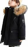 Giacca con Cappuccio per Bambini Foderato in Pile Calda Cappotto – B0HF12YLH4