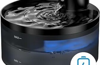 Fontanella per Gatti Senza Fili: Fontana per Gatti con Sensore di Movimento – 3.2L Fontanella Gatto – Dispenser Acqua gatto 4200 mAh Batteria – Distributore Acqua Ricaricabile – Nero – B0CPHQ12FV