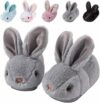 DRECAGE Pantofole invernali per bambini e bambine, calde pantofole in peluche a forma di coniglio – B0H4VLRY25