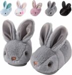 DRECAGE Pantofole invernali per bambini e bambine, calde pantofole in peluche a forma di coniglio – B0H4VLRY25