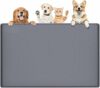 Tappetino per cibo per cani, extra large, 86 x 56 cm, in silicone, con bordo rialzato, per animali domestici di taglia piccola, media e grande, antiscivolo, facile da pulire (grigio scuro) – B0FHQCLQ7S