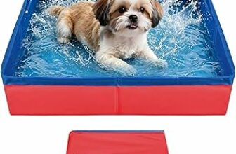 Piscina per Cani Piccoli 50x10cm Mini Piscinetta per Cani Piscina Pieghevole Gioco per Gatti Piscinas Animali Domestici Resistente Graffi per Bagno e Riporre Gli Oggetti (Rosso) – B0GWTRP2C3