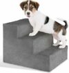 tectake® Scala per Animali Domestici, Stabile e Leggera, Rivestimento in Peluche Antiscivolo, Rampa Adatta a Cani e Gatti di Tutte le Taglie, Materiali Robusti, 37 x 45 x 34,5 cm – Grigio – B0DDQ77624