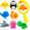 Giochi Bagnetto Neonato, 9 Pezzi Giocattoli da Bagno Galleggianti a Forma di Animali Marini, Giochi d’Acqua per Bambini, Squirt Toys per Vasca e Piscina, Regalo per Ragazzi e Ragazze – B0F4R8YDPT