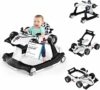 COSTWAY Girello per Bambini 4 in 1, Altezza e Velocità Regolabili (Bianco) – B0BT799BR3