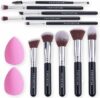 PORTENTUM Set Pennelli Make Up 10 + 2 Premium synthetic pennelli trucco per fondazione cipria fard, ombretto, Set di pennelli make up, kit con spugnetta e Blender Beauty – B0D78WSW31