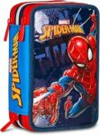 Seven Spiderman Astuccio Scuola 3 Zip, Blu, Portapenne Triplo Scomparto Completo Di Penne, Matite, Colori, Accessori Zaino, Scuole Elementari, Bambino – B0F99ZQ11J