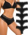 ALL OF SHE Mutande Brasiliana Donna Cotone Slip Pizzo Set Mutandine a Vita Bassa Intimo Seducente Culotte Underwear Pacco da 5 – B0F42MXGL7