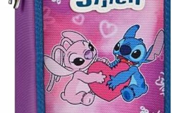 Seven Astuccio Lilo & Stitch 3 Zip, Triplo Scomparto, Completo di Matite, Pennarelli, Colori, Accessori Zaino, Elementari, Medie, Superiori, Blue Deep, Bambine e Ragazze, rosa – B0H346NVFT