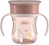 Chicco Perfect Cup Primo Bicchiere per Bambini 200 ml, 1 Tazza Biberon 12+ Mesi per Imparare a Bere, con Membrana in Silicone a 360° e Manici Rimovibili, senza BPA, Rosa – B0DTPTFWYC
