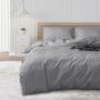 DUJUIKE Copripiumino impermeabile, impermeabile, anti-incontinenza, adatto per animali domestici, gatti e cani, bambini, anziani, doppia cerniera (grigio, Twin (135 x 200 cm) – B0DNZH2WNB