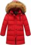 amropi Bambini Ragazzi Inverno Piumino Imbottito Lungo Cappotto con Pelliccia Cappuccio per 2-12 Anni – B0814VPCZT