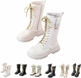 Generisch Stivali invernali foderati per ragazze e bambini caldi stivali da equitazione con pile foderato in pelle stivali con cerniera laterale stivali da neve impermeabili – B0GGJ7Q5RT