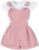JENJON Abbigliamento Estivo per Bambina Set Top a Coste a Maniche Corte con Volant + Regolabile Salopette Corta con Stampa Floreale/a Cuori e Tasca Vestiti Set – B0GQGTHJQD