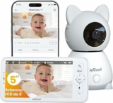 ieGeek Baby monitor con Audio e Video 2K, Telecamera Wi-Fi per Bambini con Visione Notturna, Display LCD da 5 Pollici, PTZ 355°, Comunicazione Bidirezionale, Rilevamento Pianto/Movimento, App Mobile – B0FR4MSL1L