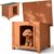 BAKAJI Cuccia per Animali Domestici in Legno, Casetta per Cani e Gatti con Tetto Apribile, Casa da Esterno ed Interno Resistente Intemperie e Agli Agenti Atmosferici Tettoia Asfaltata, 66 x 53 x 54 cm – B0H21T7V1C