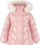 Happy Cherry Cappotto Piumino Bambina Calda Giacca Invernale con Pelliccia Cappuccio Rimovibile Ragazze Parka Lucido Antivento Elegante 3-9 Anni – B0FKMSX6SF