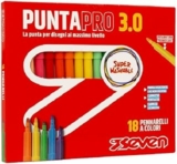 Seven Pennarelli Scuola Puntapro 3.0 – Scatola da 18 Pz, Pennarelli a Colore, Super Washable, Bambini e Ragazzi – B0D14TFXQN