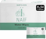 Naïf – Salviette senza plastica – 432 pezzi (8 confezioni da 54 salviette ciascuna) – Cura del sederino, del corpo e del viso del bambino – 99% acqua – 0% profumo e alcol – B08J7S7F2T