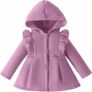 Cappotto in Pile Calda per Bambina Giacca con Cappuccio in Cotone – B0HF5745HL