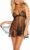 ROSVAJFY Piccardia Sexy Set Lingerie Donna Camicie Trasparente Pizzo Tutina Biancheria Intima Senza Schiena Abbigliamento Dormire Collo V Babydoll Fiocco Pizzo – B0BHTN9LDR