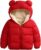 Loalirando Cappotto Bambino Unisex Invernale con Cerniera e Cappuccio in Tinta Unita, Giubbino Bimbo Carino Orecchie di Orso, Giacca Imbottita Antivento Regalo – B09FL4YJ5S