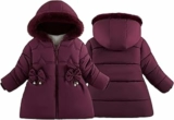Happy Cherry Cappotto Invernale Bambina con Cappuccio Giacca Calda Carino Fiocco Antivento Piumino Autunno Inverno con Fodera in Pile 1-5 Anni – B0DF244FD9