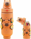 Astuccio Capibara, 2 in 1 Astuccio Portapenne in Morbido Silicone, Kawaii Capibara Astucci, Pencil Case con Cerniera, Carino Portacolori, Portapastelli per la Scuola, L’ufficio, Regalo Bambini – B0G52H1QRB