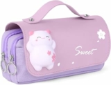 Vicloon Astuccio Portamatite, Multifunzione Astuccio Scuola Matite di Grande Capacità, Astucci Cancelleria Tela Porta Penne Scuola Trucco Borsa per Bambina Ragazze Ragazzi Studenti – B0B4S8HWJ4