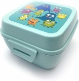 Fackelmann Lunch Box Quadrato Mostrini 1.43L 13,5×12,5×8,5 cm – Portapranzo Bambini con Clip – per Scuola, Asilo, Pic-nic – Contenitore merenda e spuntini, Lavare a Mano, Linea Mini Cooking – B0FFT1NVKX