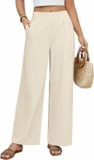 Pantaloni Donna Estivi Cotone Pantaloni Larghi Leggeri Pantalone Elastico Vita Pantaloni Eleganti Casual da Spiaggia Comodi Tinta Unita con Tasche – B0GCCMRKNH