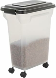 Iris Ohyama, Contenitore per Crocchette, 20L/7.5kg, Nero, Ermetici, Contenitore per Alimenti in Plastica con Coperchio, con Ruote, Per Cibo per Gatti, Cani, Cibo secco, Dolci, Scatola, ATS-M – B0BHX15LXW
