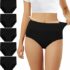 TANSTC Mutande Slip Donna Cotone Vita Alta Culotte Donna Comode Elasticizzato Sexy Intimo, Pacco da 5 – B0BWN4BVF5