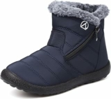 LAZAZAFI Stivali Ragazze Ragazzi Invernali Stivali da Neve Impermeabili Caldo Peluche Bambini Stivaletti All’aperto Antiscivolo Scarpe Trekking – B0DF2N1C6H