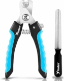 Candure Tagliaunghie Cane e Gatto con Guardia per Protezione Cani – Acciaio Inossidabile Tagliaunghie Gatto Professionale per Veterinaria e Uso Personale (Blu, Grande a Medio) – B074N6RHP6