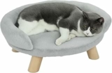 PawHut Divanetto Rialzato per Cani e Gatti con Rivestimento in Peluche, Divano per Cani Mini, Cuccia per Gatti e Aminali Domestici Sfoderabile con Schienale, 47x40x20 cm, Grigio – B0DXZZ9JCK