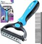 Candure Spazzola per Cani, Pettine Gatti per Pelo Acciaio Inossidabile 17+9 Doppia Faccia Strumento di Deshedding Animali per Cane Pelo Lungo, Medio e Corto (Blu) – B08JHTC1LY