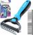 Candure Spazzola per Cani, Pettine Gatti per Pelo Acciaio Inossidabile 17+9 Doppia Faccia Strumento di Deshedding Animali per Cane Pelo Lungo, Medio e Corto (Blu) – B08JHTC1LY