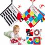 hahaland Libri Stoffa Neonato 0-3 Mesi – 2 Pezzi Bianco e Nero Libretti Bambini Sensoriali con Suono, con Gancio, Giochi Interattivo da Passeggino Prima Infanzia – B0C4GL9RS3