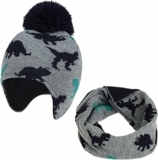 TAGVO 2 in 1 Cappello Bambino Sciarpa, Inverno Caldo Di spessore Fodera in pile Berretto lavorato a maglia Scaldacollo, Cappello Elastico Scaldacollo per Neonati e Bambini Piccoli – B08PC2V1XD