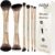 Set 6 Pennelli Doppi Trucco Professionali, Champagne, Pennello Fondotinta incluso, Pennelli Make Up per Viso Contour Occhi Labbra, Confezione Regalo da Viaggio per Donne – B0GMH9THCF