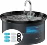 Fontane per Gatti 6 Filtri + 3 Spugnes, Fontane d’acqua per Animali Domestici con Pompa Ultra Silenziosa, Filtro a Carbone Attivo Mantenendo l’acqua Pulita, Capacità 2,5L – B0CNJXCJG9