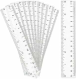 Righello in plastica trasparente, 10 righelli dritti da 15,7 cm, in plastica trasparente, strumento di misurazione per studenti, scuola, bambini, aula e forniture per ufficio – B09XMLTXV6